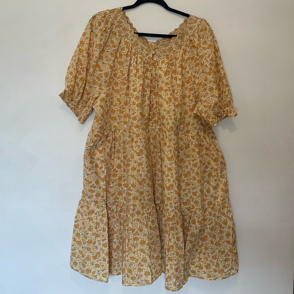 Madewell Floral Mini Dress with Eyelet Detail XXL